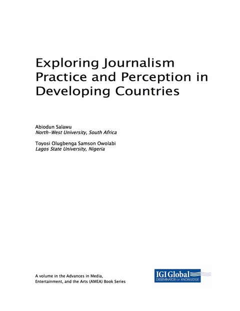 Cover image for book Exploring Journalism Practice and Perception in Developing Countries