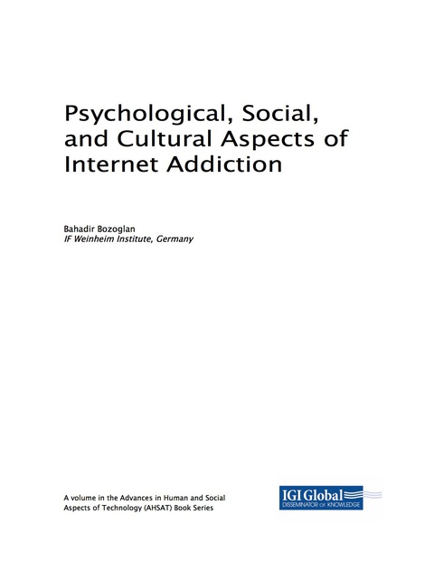 Cover image for book Psychological, Social, and Cultural Aspects of Internet Addiction