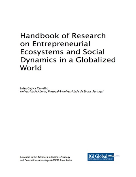 Cover image for book Handbook of Research on Entrepreneurial Ecosystems and Social Dynamics in a Globalized World