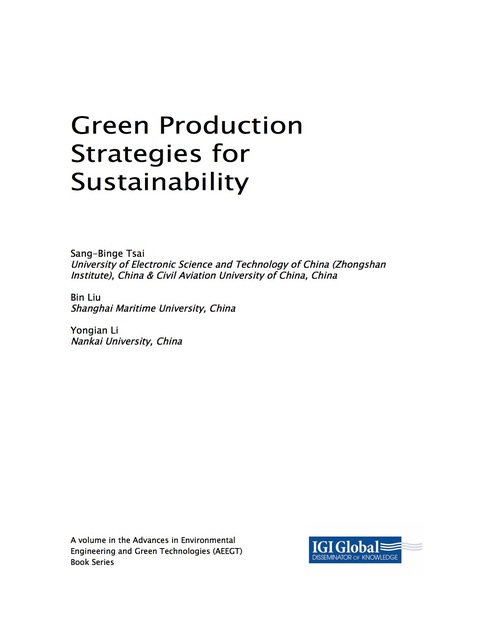 Cover image for book Green Production Strategies for Sustainability