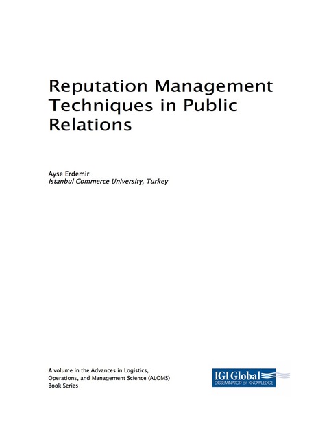 Cover image for book Reputation Management Techniques in Public Relations