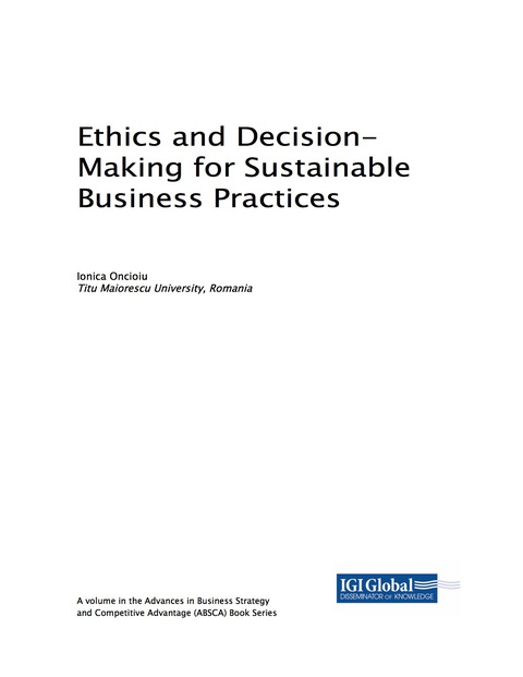 Cover image for book Ethics and Decision-Making for Sustainable Business Practices