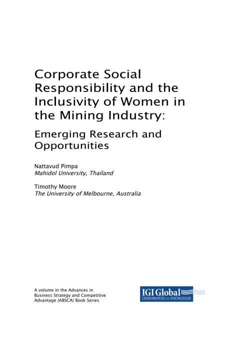 Cover image for book Corporate Social Responsibility and the Inclusivity of Women in the Mining Industry: Emerging Research and Opportunities