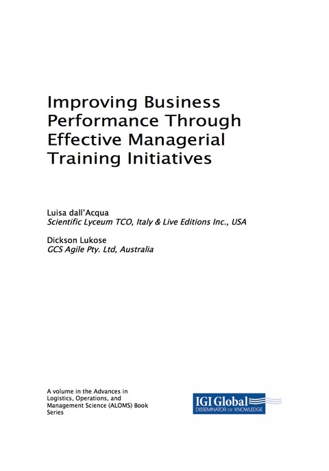 Cover image for book Improving Business Performance Through Effective Managerial Training Initiatives