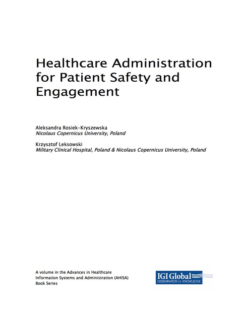 Cover image for book Healthcare Administration for Patient Safety and Engagement