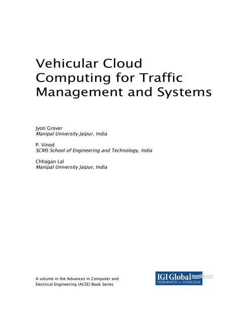 Cover image for book Vehicular Cloud Computing for Traffic Management and Systems