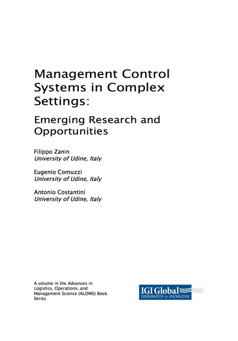 Cover image for book Management Control Systems in Complex Settings: Emerging Research and Opportunities