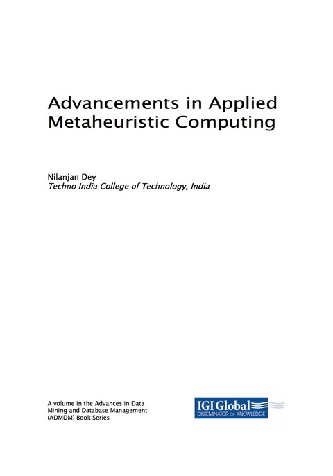 Cover image for book Advancements in Applied Metaheuristic Computing