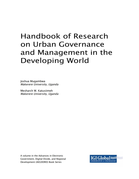 Cover image for book Handbook of Research on Urban Governance and Management in the Developing World