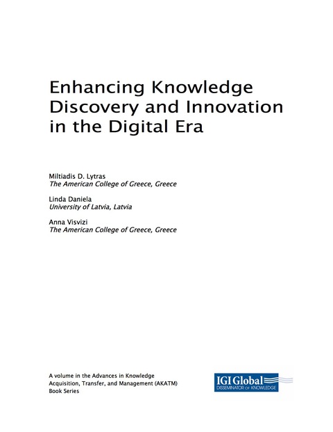 Cover image for book Enhancing Knowledge Discovery and Innovation in the Digital Era
