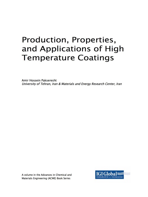 Cover image for book Production, Properties, and Applications of High Temperature Coatings