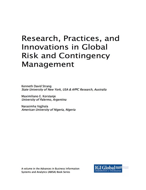 Cover image for book Research, Practices, and Innovations in Global Risk and Contingency Management