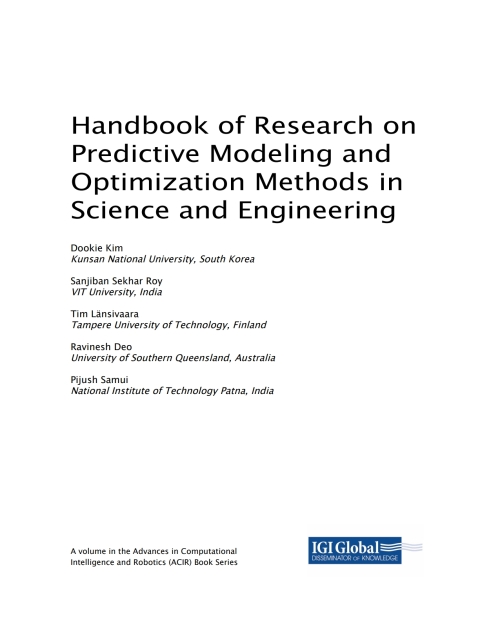 Cover image for book Handbook of Research on Predictive Modeling and Optimization Methods in Science and Engineering