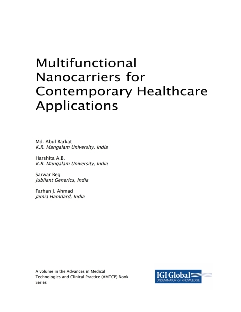 Cover image for book Multifunctional Nanocarriers for Contemporary Healthcare Applications