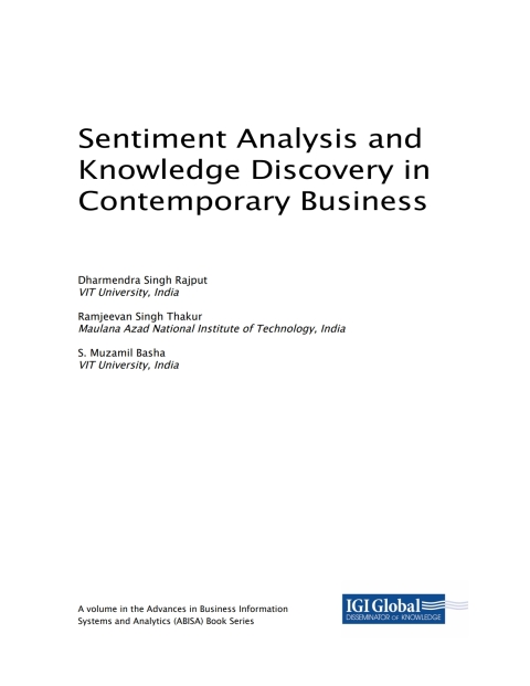 Cover image for book Sentiment Analysis and Knowledge Discovery in Contemporary Business