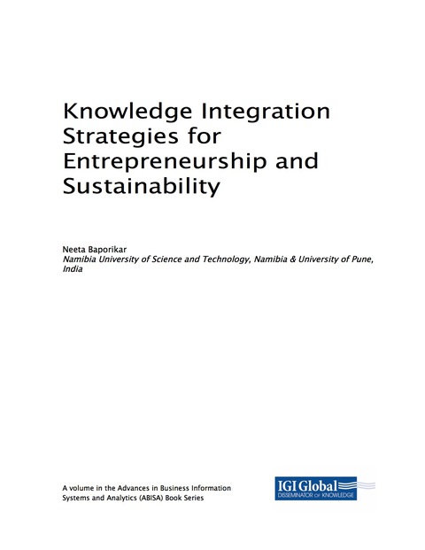 Cover image for book Knowledge Integration Strategies for Entrepreneurship and Sustainability