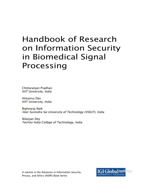 Cover image for book Handbook of Research on Information Security in Biomedical Signal Processing