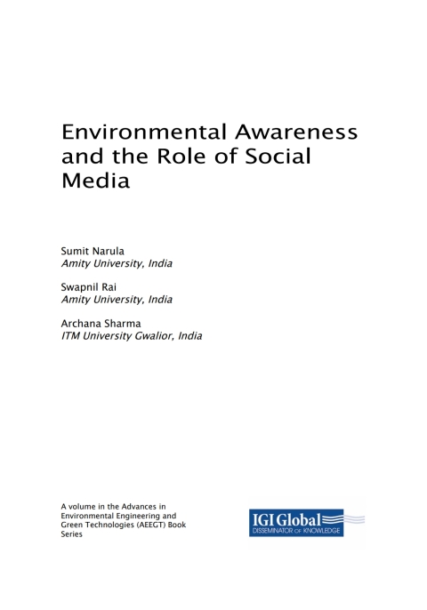 Cover image for book Environmental Awareness and the Role of Social Media