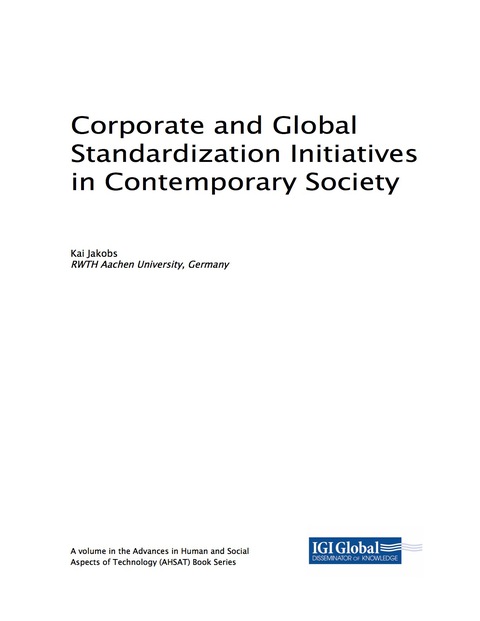 Cover image for book Corporate and Global Standardization Initiatives in Contemporary Society
