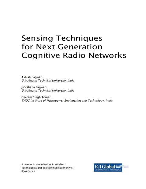 Cover image for book Sensing Techniques for Next Generation Cognitive Radio Networks