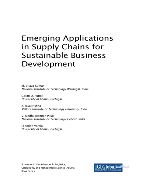 Cover image for book Emerging Applications in Supply Chains for Sustainable Business Development