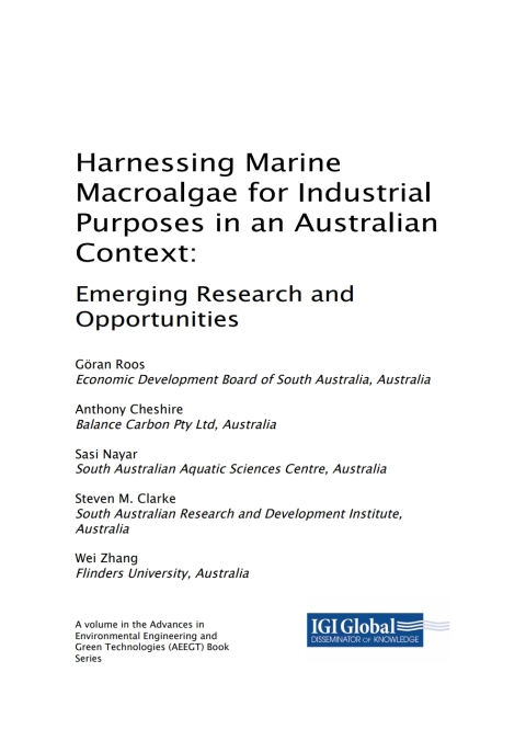 Cover image for book Harnessing Marine Macroalgae for Industrial Purposes in an Australian Context: Emerging Research and Opportunities