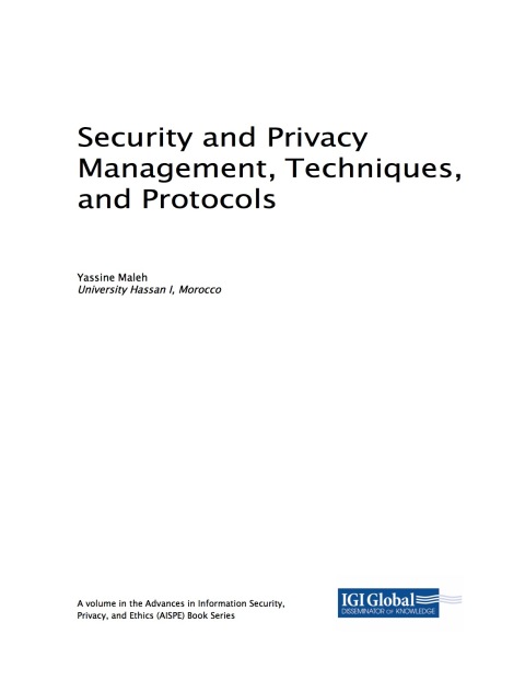 Cover image for book Security and Privacy Management, Techniques, and Protocols