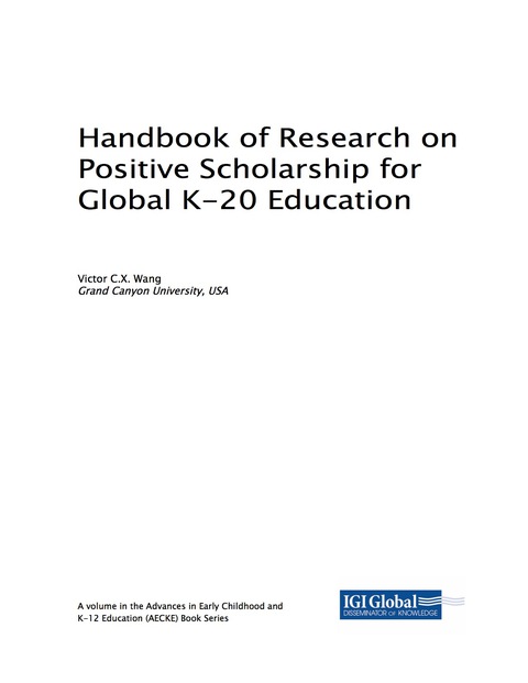 Cover image for book Handbook of Research on Positive Scholarship for Global K-20 Education