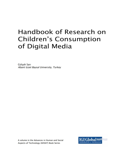 Cover image for book Handbook of Research on Children's Consumption of Digital Media