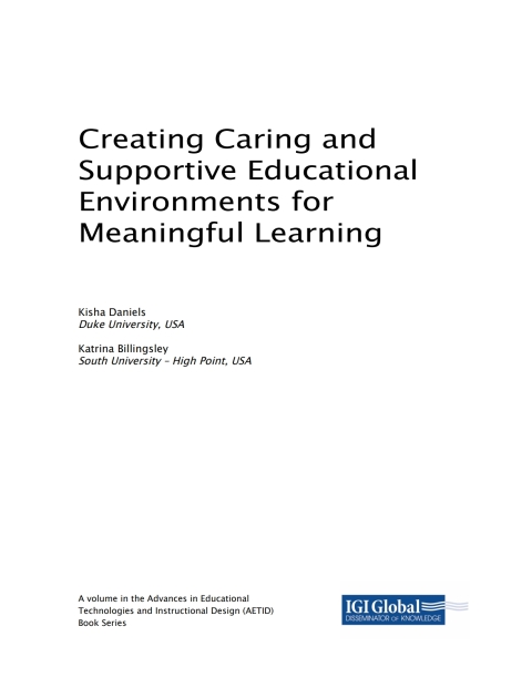 Cover image for book Creating Caring and Supportive Educational Environments for Meaningful Learning