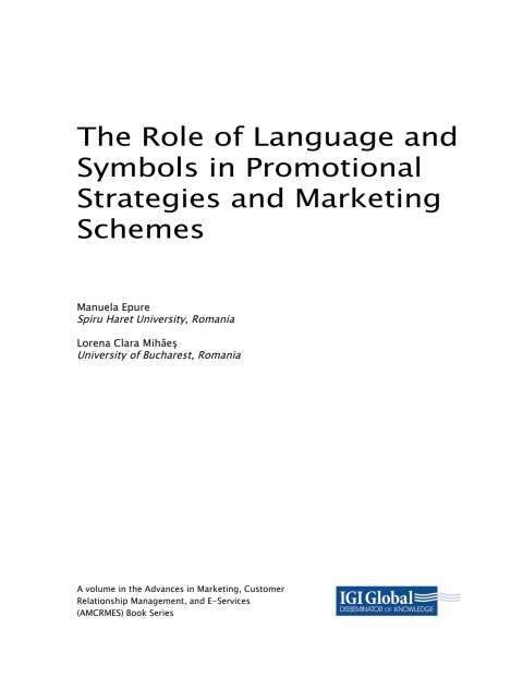 Cover image for book The Role of Language and Symbols in Promotional Strategies and Marketing Schemes