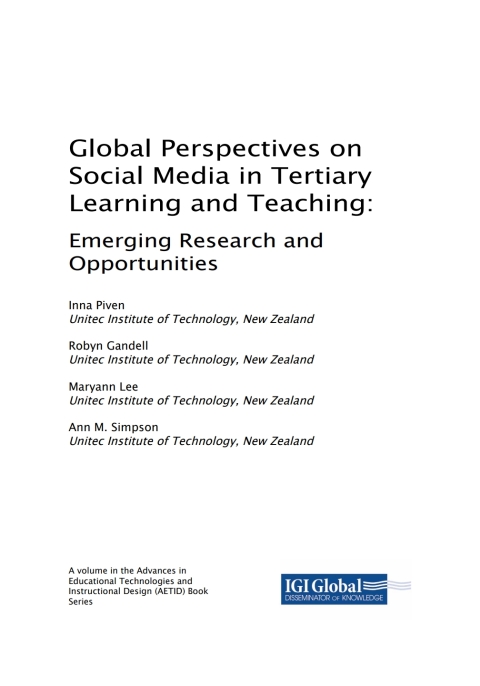 Cover image for book Global Perspectives on Social Media in Tertiary Learning and Teaching: Emerging Research and Opportunities