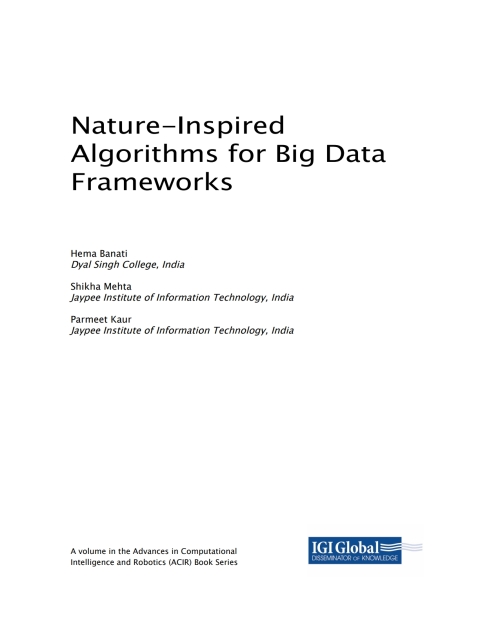 Cover image for book Nature-Inspired Algorithms for Big Data Frameworks