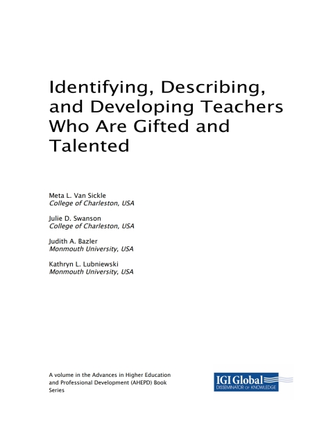 Cover image for book Identifying, Describing, and Developing Teachers Who Are Gifted and Talented