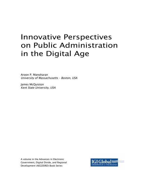 Cover image for book Innovative Perspectives on Public Administration in the Digital Age
