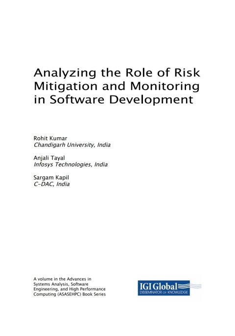 Cover image for book Analyzing the Role of Risk Mitigation and Monitoring in Software Development
