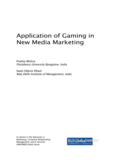 Cover image for book Application of Gaming in New Media Marketing
