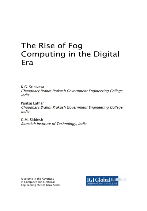 Cover image for book The Rise of Fog Computing in the Digital Era