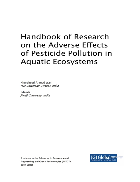Cover image for book Handbook of Research on the Adverse Effects of Pesticide Pollution in Aquatic Ecosystems