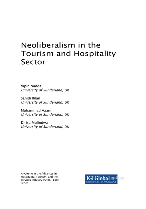 Cover image for book Neoliberalism in the Tourism and Hospitality Sector