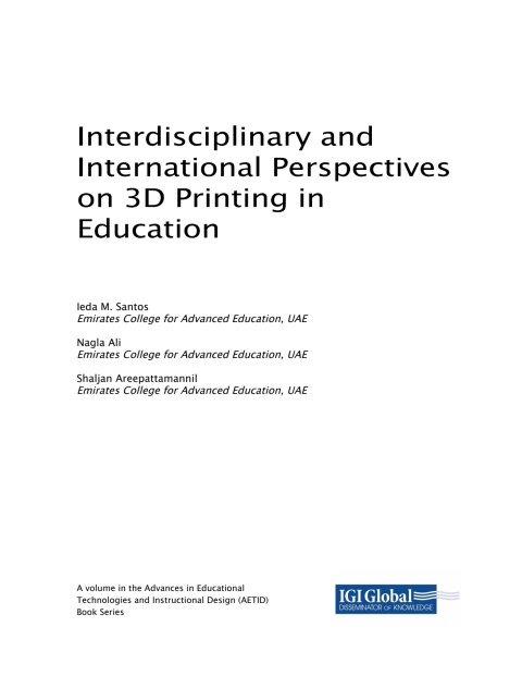 Cover image for book Interdisciplinary and International Perspectives on 3D Printing in Education