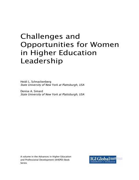 Cover image for book Challenges and Opportunities for Women in Higher Education Leadership