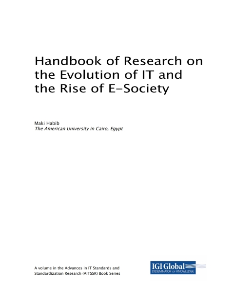 Cover image for book Handbook of Research on the Evolution of IT and the Rise of E-Society