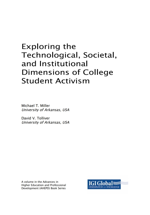 Cover image for book Exploring the Technological, Societal, and Institutional Dimensions of College Student Activism