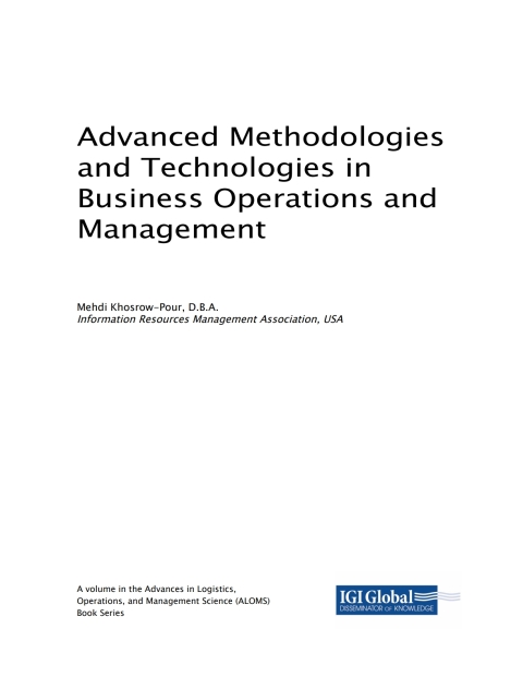Cover image for book Advanced Methodologies and Technologies in Business Operations and Management