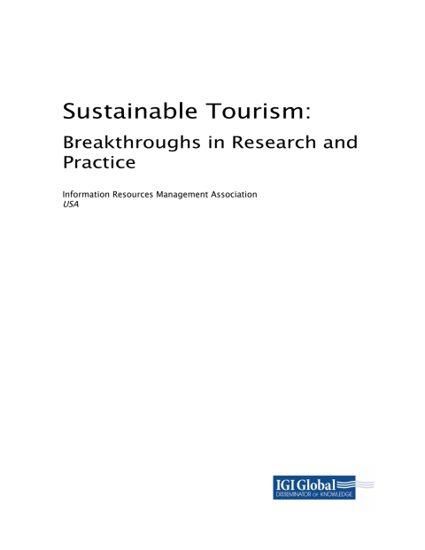 Cover image for book Sustainable Tourism: Breakthroughs in Research and Practice