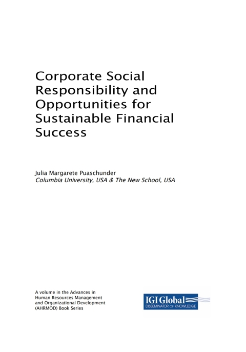 Cover image for book Corporate Social Responsibility and Opportunities for Sustainable Financial Success