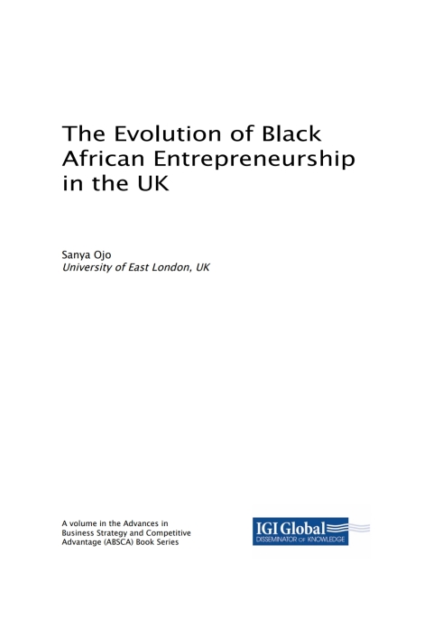 Cover image for book The Evolution of Black African Entrepreneurship in the UK
