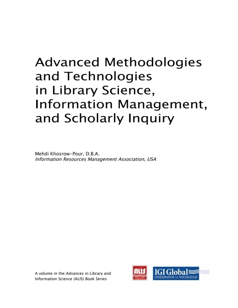 Cover image for book Advanced Methodologies and Technologies in Library Science, Information Management, and Scholarly Inquiry