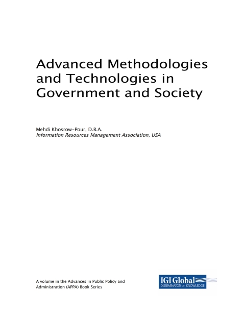 Cover image for book Advanced Methodologies and Technologies in Government and Society